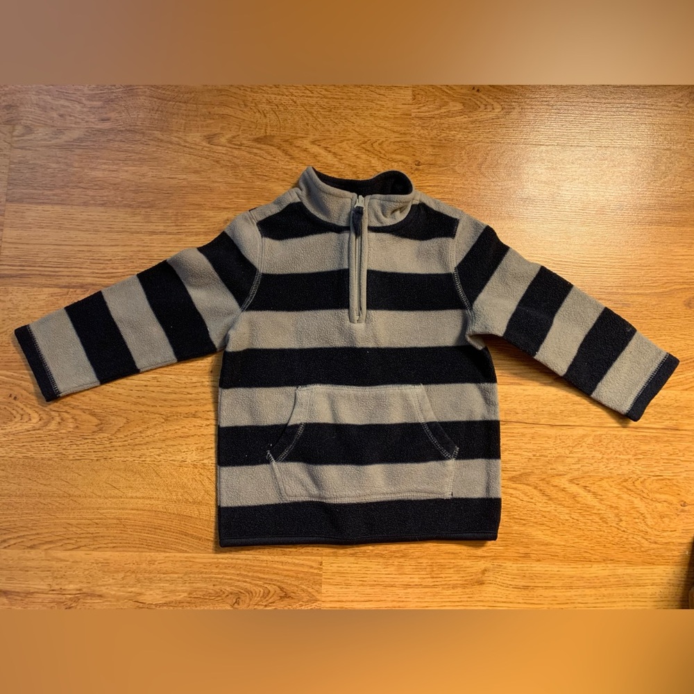 Striped Black and Gray Boys Pullover Sweater